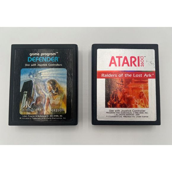 Atari 2 Game Lot - Raiders of the Lost Ark and Defender - Picture 1 of 6